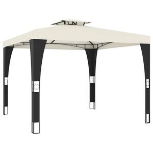 vidaXL Gazebo Cream and Anthracite Powder-coated steel and polyester Large