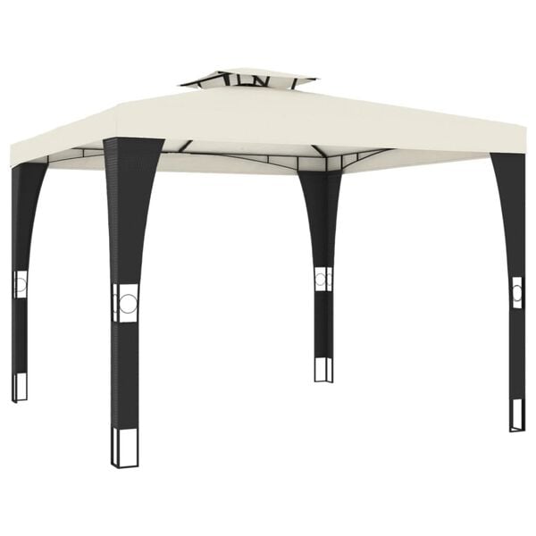 vidaXL Gazebo Cream and Anthracite Powder-coated steel and polyester Large