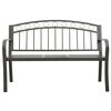 vidaXL Garden Bench With Table Grey Powder-coated Steel Medium Durable
