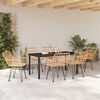 vidaXL Garden Dining Set 7 pcs Brown Powder-Coated Steel