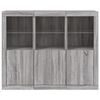 vidaXL Sideboard Set of 3 Grey sonoma Engineered wood, glass Sideboard
