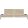 vidaXL Bed Frame Sonoma oak Engineered wood, metal, plywood 78.7x78.7 in
