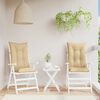 vidaXL Highback Chair Cushion Set of 2 Melange Beige