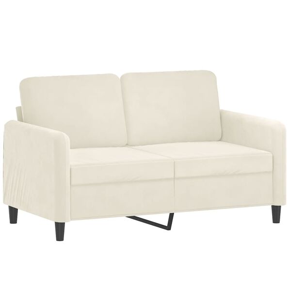 vidaXL Sofa Set Cream Velvet (100% polyester), metal, plywood Large