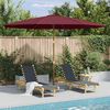 vidaXL Garden Parasol Burgundy Polyester, Laminated bamboo, Hardwood Large
