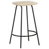 vidaXL Bar Stool Set of 2 Bleached wood and black metal
