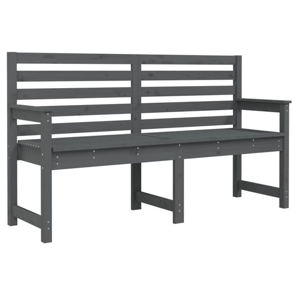 vidaXL Garden Bench Grey Solid Pine Wood Standard Durable Garden Bench