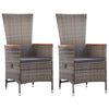 vidaXL Dining Set Grey Solid Acacia Wood, PE Rattan, Powder-coated Steel