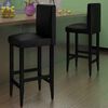 vidaXL Bar Stool Set of 2 Black Faux Leather Standard