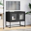 vidaXL TV Cabinet Black Cold-rolled Steel TV Cabinet Rectangular