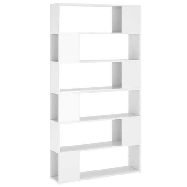 vidaXL Book Cabinet Room Divider High gloss white Engineered wood