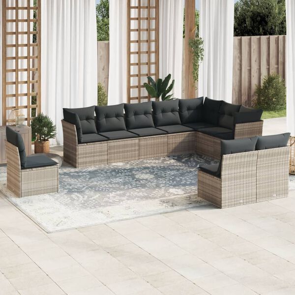 vidaXL Garden Sofa Set Light Grey, Dark Grey