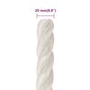 vidaXL Work Rope White 0.79 " 164.0 ' Polypropylene