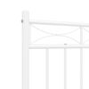 vidaXL Bed Frame White Powder-Coated Steel Small Double Bed Frame