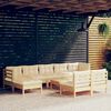 vidaXL Garden Lounge Set Cream Solid pinewood, fabric Large Modular