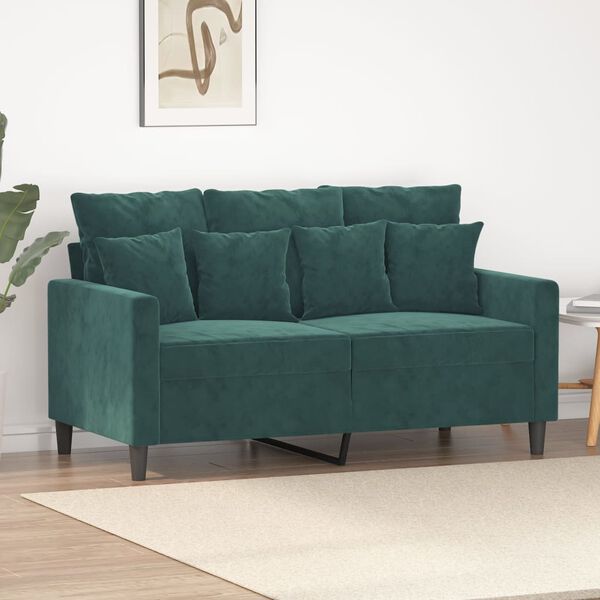vidaXL 2-seater Sofa Dark Green Velvet (100% polyester) 2-seater