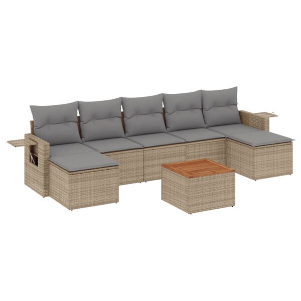 vidaXL Garden Sofa Set Beige, Light Grey