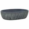 vidaXL Countertop Basin Black and Grey Oval 18.5x13.0x5.1" Ceramic
