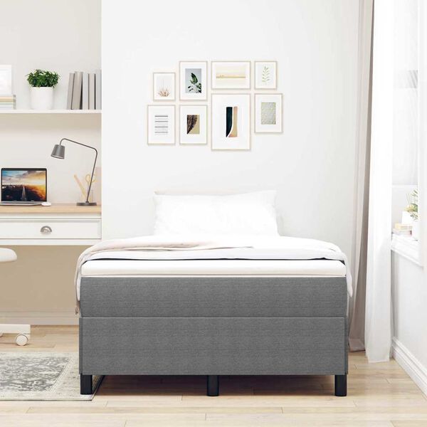 vidaXL Box Spring Bed Light Grey 47.24 x 78.74 in Velvet