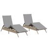 vidaXL Sun Loungers with Cushions 2 pcs Beige Poly Rattan