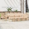 vidaXL Garden Dining Set Natural Pine Solid Pine Wood Large Durable