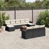 vidaXL Garden Sofa Set Black, Cream White