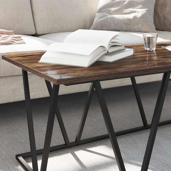 vidaXL Coffee Table Smoked Oak 39.37 x 19.69 x 15.75 in