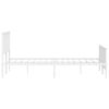 vidaXL Bed Frame White Steel Super King Rectangular Traditional