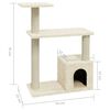 vidaXL Cat Tree Cream Engineered wood, plush, sisal