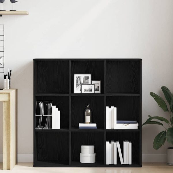 vidaXL Book Cabinet Black Oak 98x29x97,5 cm Engineered Wood