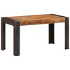 vidaXL Dining Table Natural wood tone and black Solid rough mango wood