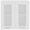vidaXL Hanging Glass Cabinet White Engineered Wood, Glass Compact