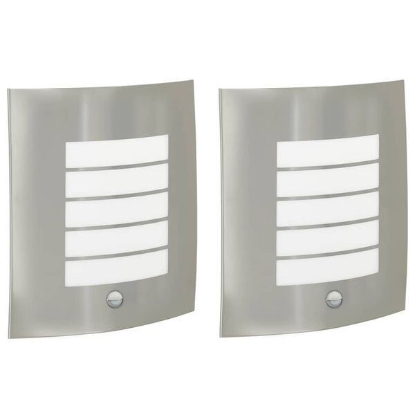 vidaXL Outdoor Wall Light 2 pcs Silver 23.5 x 9 x 26 cm