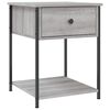 vidaXL Bedside Table Grey sonoma Engineered wood, iron 17.3x17.7x22.8 in