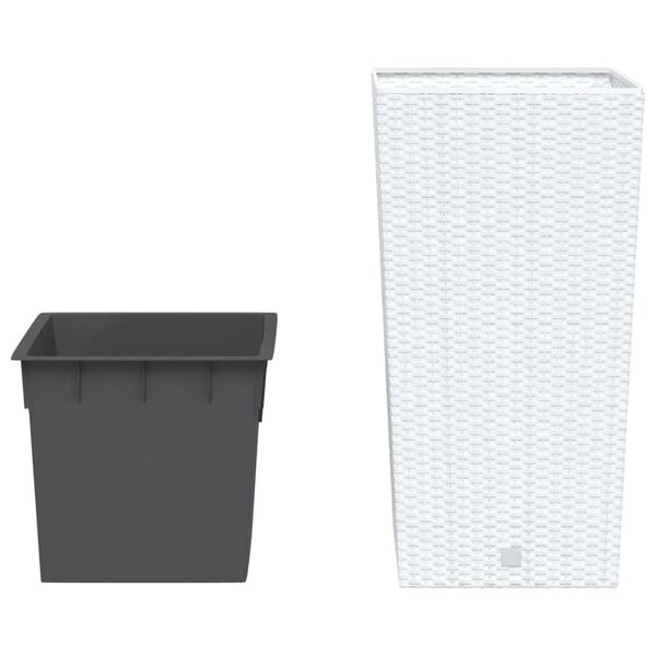 vidaXL Planter with Removable Inner White 21 / 12.9 gal PP Rattan