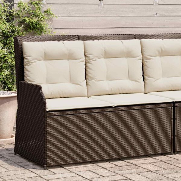 vidaXL Garden Bench Brown Poly Rattan