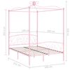vidaXL Bed Frame Pink Metal 55x79 in Lovely Design Bed Frame