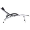vidaXL Sun Lounger Black, Silver Textilene, Aluminum with Powder Coating