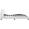 vidaXL Bed Frame without Mattress "Zadar" White 76"x79.9" Faux Leather