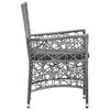 vidaXL Outdoor Dining Chair Set of 2 Grey PE Rattan and Steel Medium