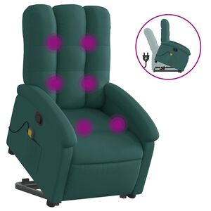vidaXL Stand Up Massage Recliner Chair Dark Green