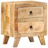 vidaXL Nightstand Rough Mango Solid Mango Wood 15.7x12.6x18.1 in