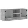 vidaXL TV Cabinet Concrete gray Engineered wood, glass Medium TV Cabinet