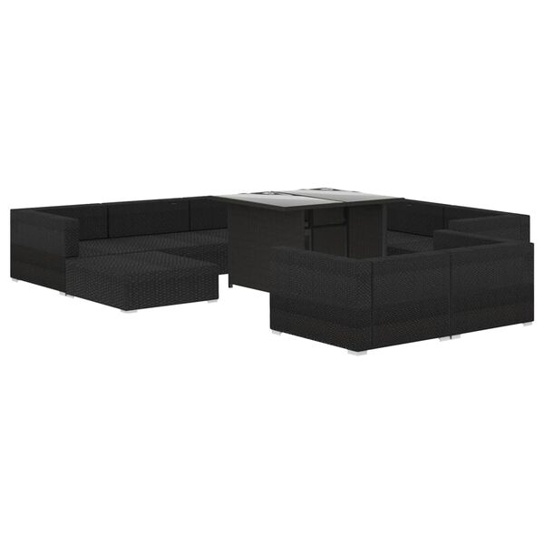 vidaXL Garden Lounge Set Black