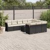 vidaXL Garden Sofa Set Black Poly Rattan Large Modular Garden Sofa Set