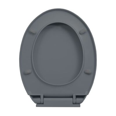 vidaXL Soft-Close Toilet Seat Quick Release Gray Oval