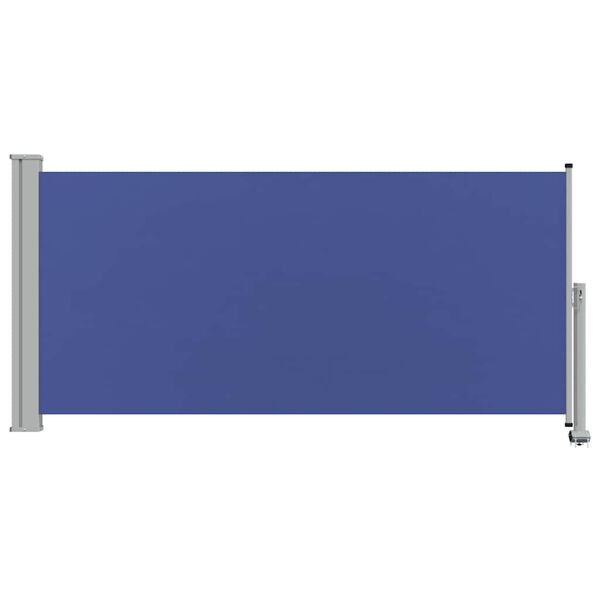 vidaXL Side Awning Blue Polyester fabric with PU coating and iron frame