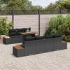 vidaXL Garden Sofa Set with Storage 8 pcs Black Poly rattan