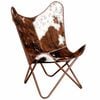 vidaXL Butterfly Chair Brown and White