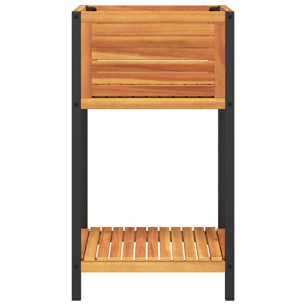 vidaXL Garden Planter Brown Solid Acacia wood, Powder-coated steel Medium